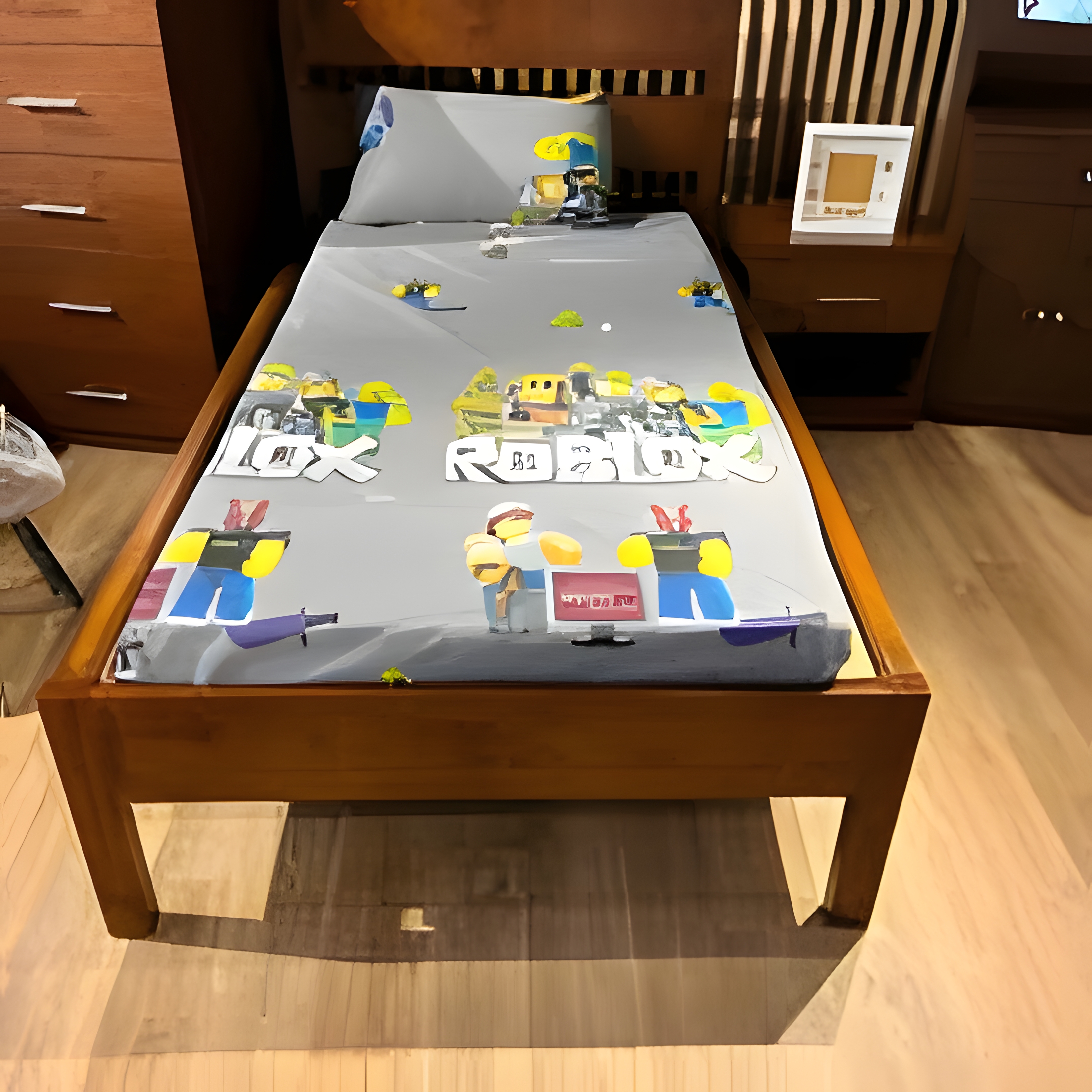 Bespoke Solid Wood Bed with Included Ash Wood Side Table